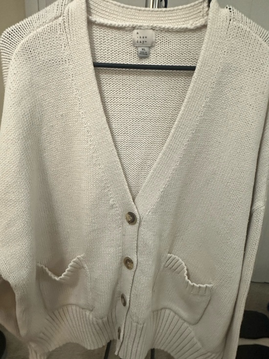 a new day Sweaters - a new day Cream Button-Front Knit Cardigan with Pockets